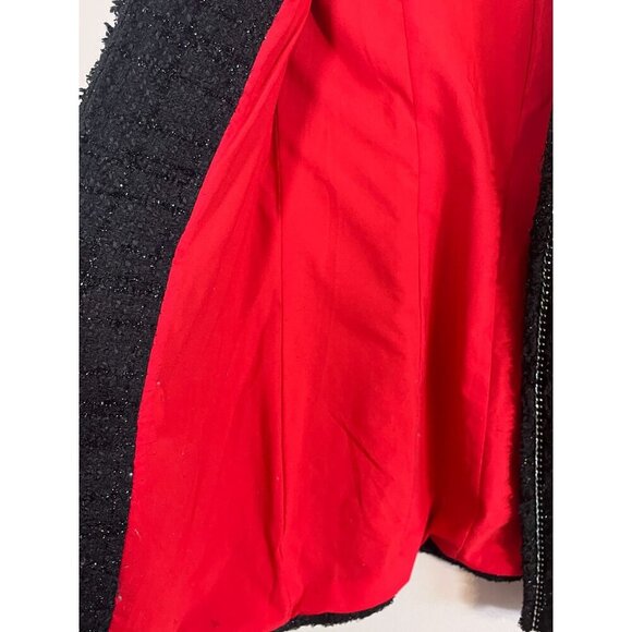 Basic House Women XS Black Tweed Midi Retro Minimalist Neutral Punk Grunge Indie - Picture 8 of 16